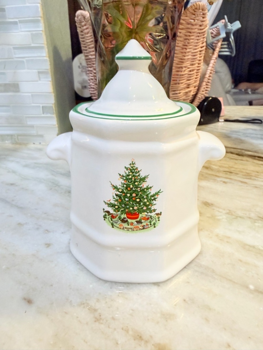 Vtg Pfaltzgraff Christmas HERITAGE 11oz Sugar Bowl w/Lid